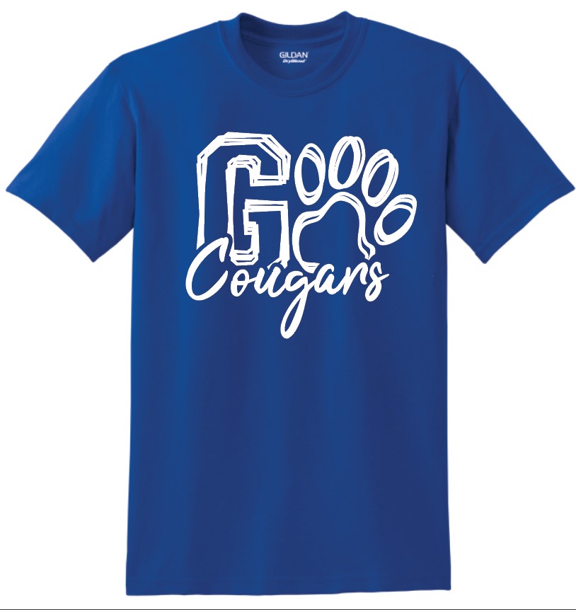 North Harrison Cougars Go Cougars with Paw T- Shirt