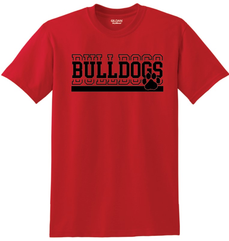 New Albany Bulldog Broken Word Paw T-Shirt