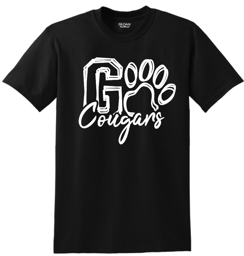 North Harrison Cougars Go Cougars with Paw T- Shirt