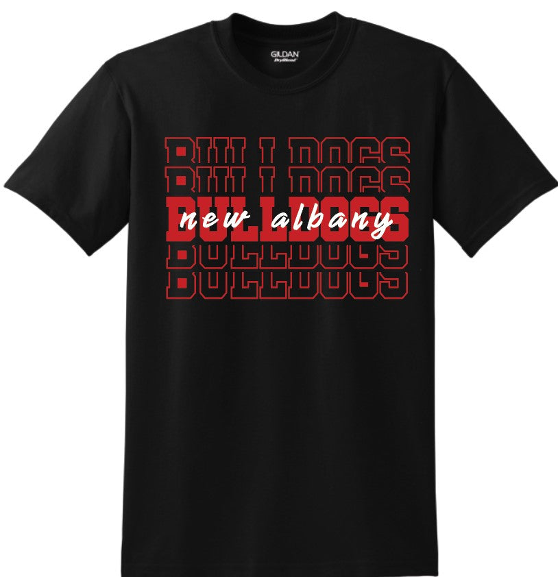 New Albany Bulldogs Stacked and Layered T-Shirt