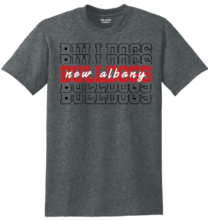 New Albany Bulldogs Stacked and Layered T-Shirt