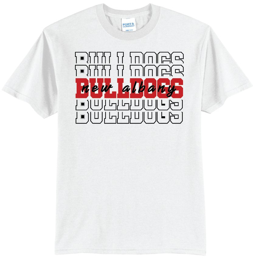 New Albany Bulldogs Stacked and Layered T-Shirt