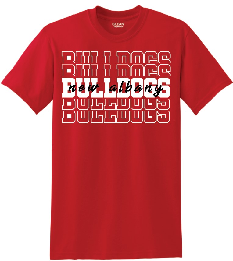 New Albany Bulldogs Stacked and Layered T-Shirt