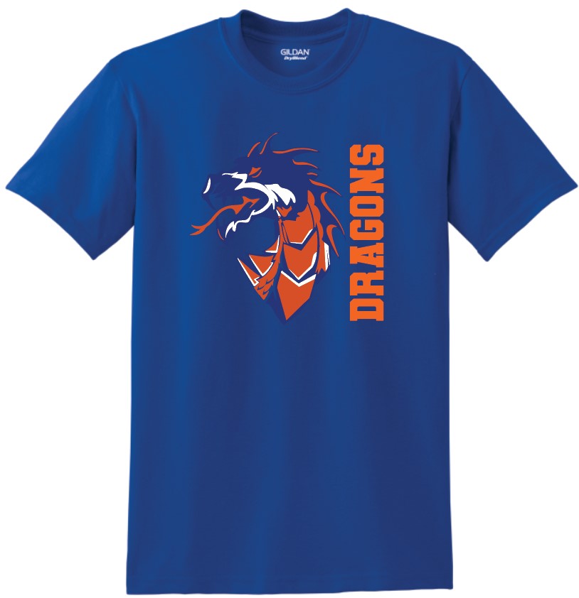 Silver Creek Dragons Mascot with Vertical Lettering T-Shirt
